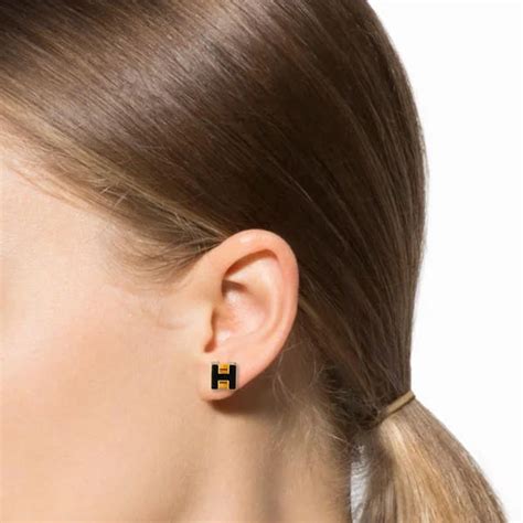 hermes mini pop h earring|hermes pop h earrings black.